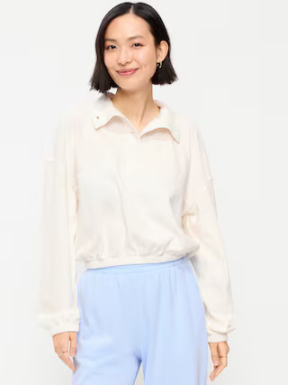 Button-Up Funnel-Neck Sweatshirt | Old Navy (US)