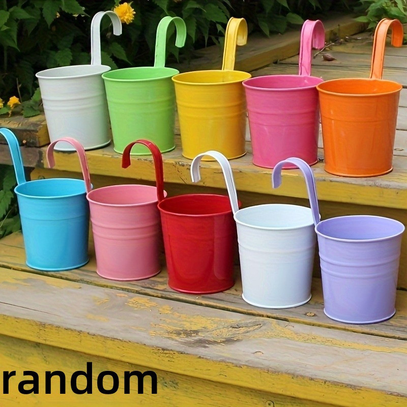 colorful hanging buckets metal railing planter detachable - Temu | Temu Affiliate Program