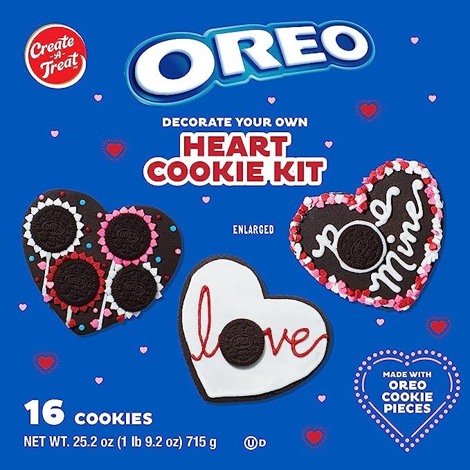 OREO Valentine’s Day Gift 16 Count Cookie Kit, Create-A-Treat® Chocolate Heart Cookie Decorati... | Amazon (US)