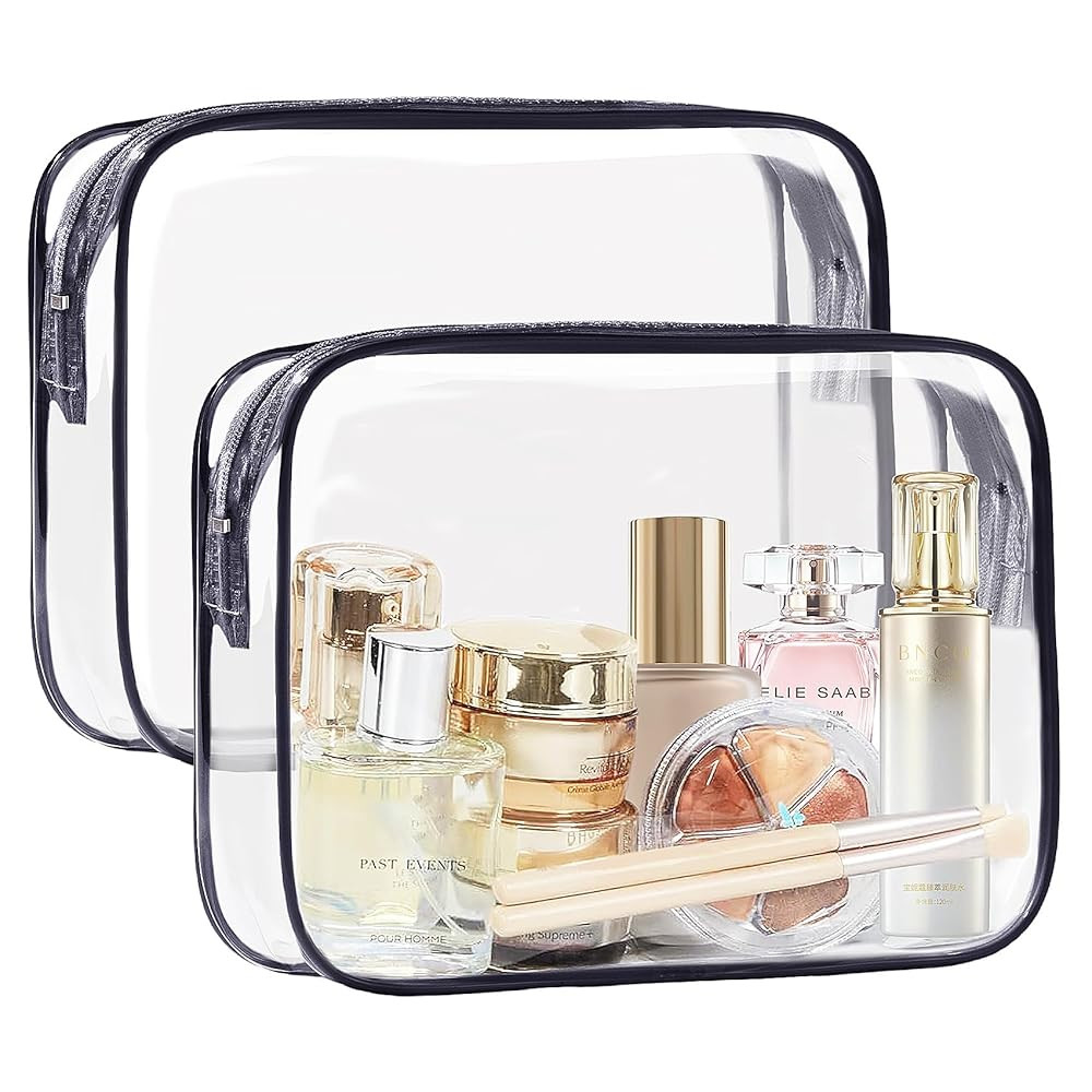 COSHAYSOO 2Pcs Clear Tsa Approved Toiletry Bag Quart Size for Women Teen Girls Set of 2 Carry on ... | Amazon (US)