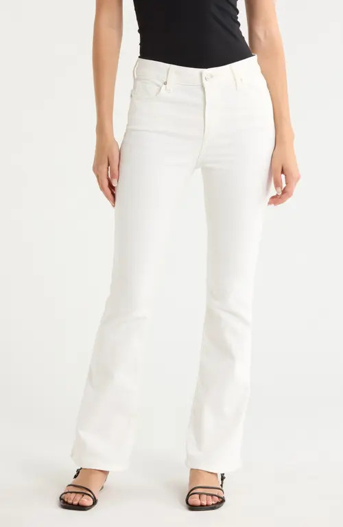 PAIGE Laurel Canyon High Waist Flare Leg Jeans in Tonal Ecru at Nordstrom, Size 27 | Nordstrom