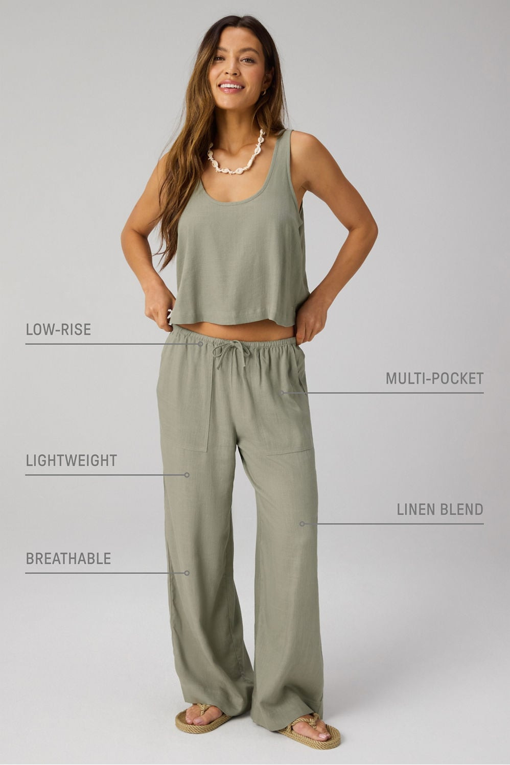 Lifestyle Linen Straight Leg Pant | Fabletics