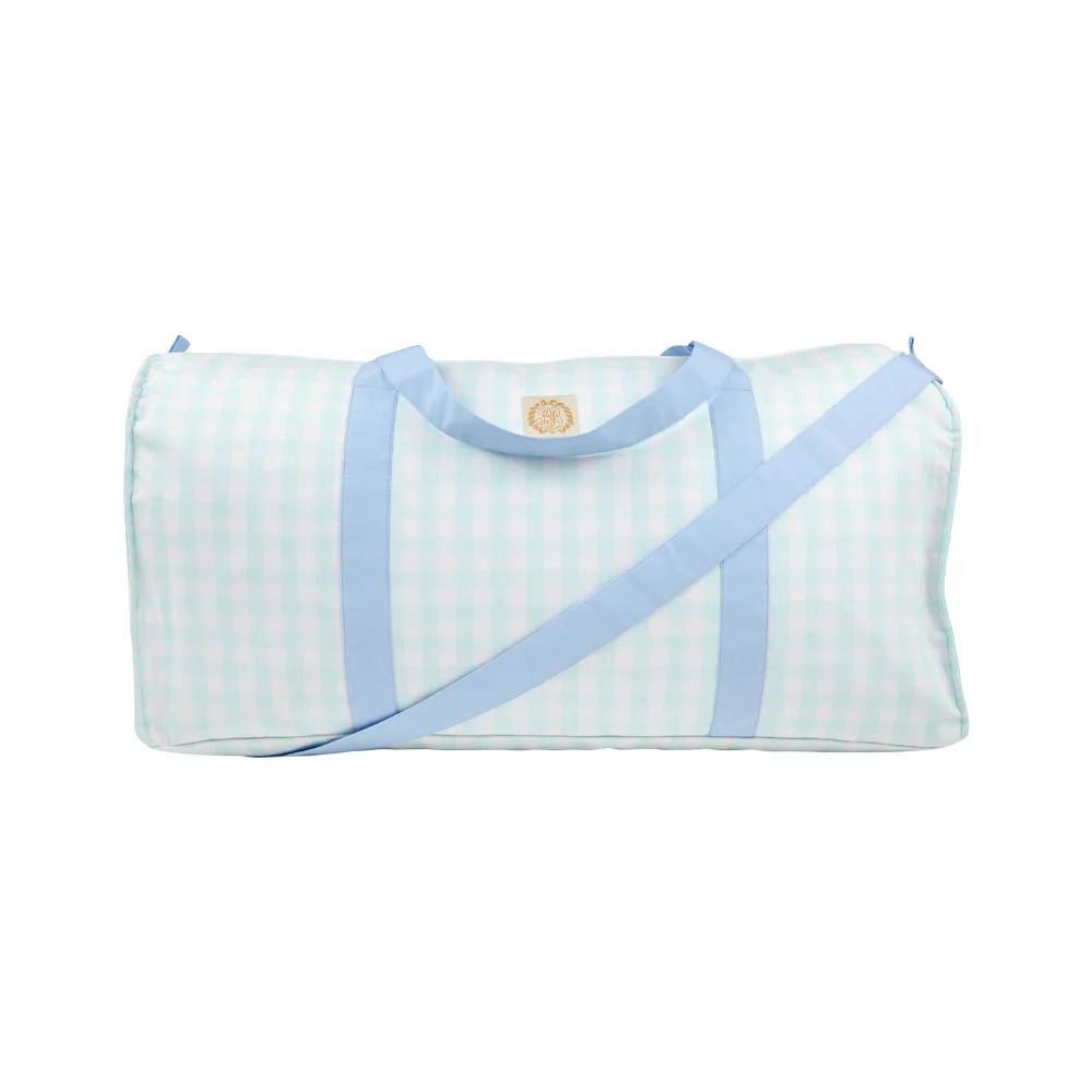 Logan's Long Weekend Bag - Sea Island Seafoam Check with Beale Street Blue | The Beaufort Bonnet Company