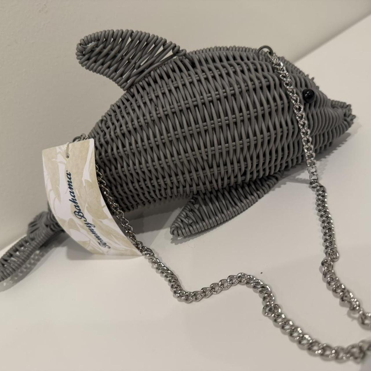 Grey wicker dolphin purse with chain strap #dolphins... | Depop | Depop US