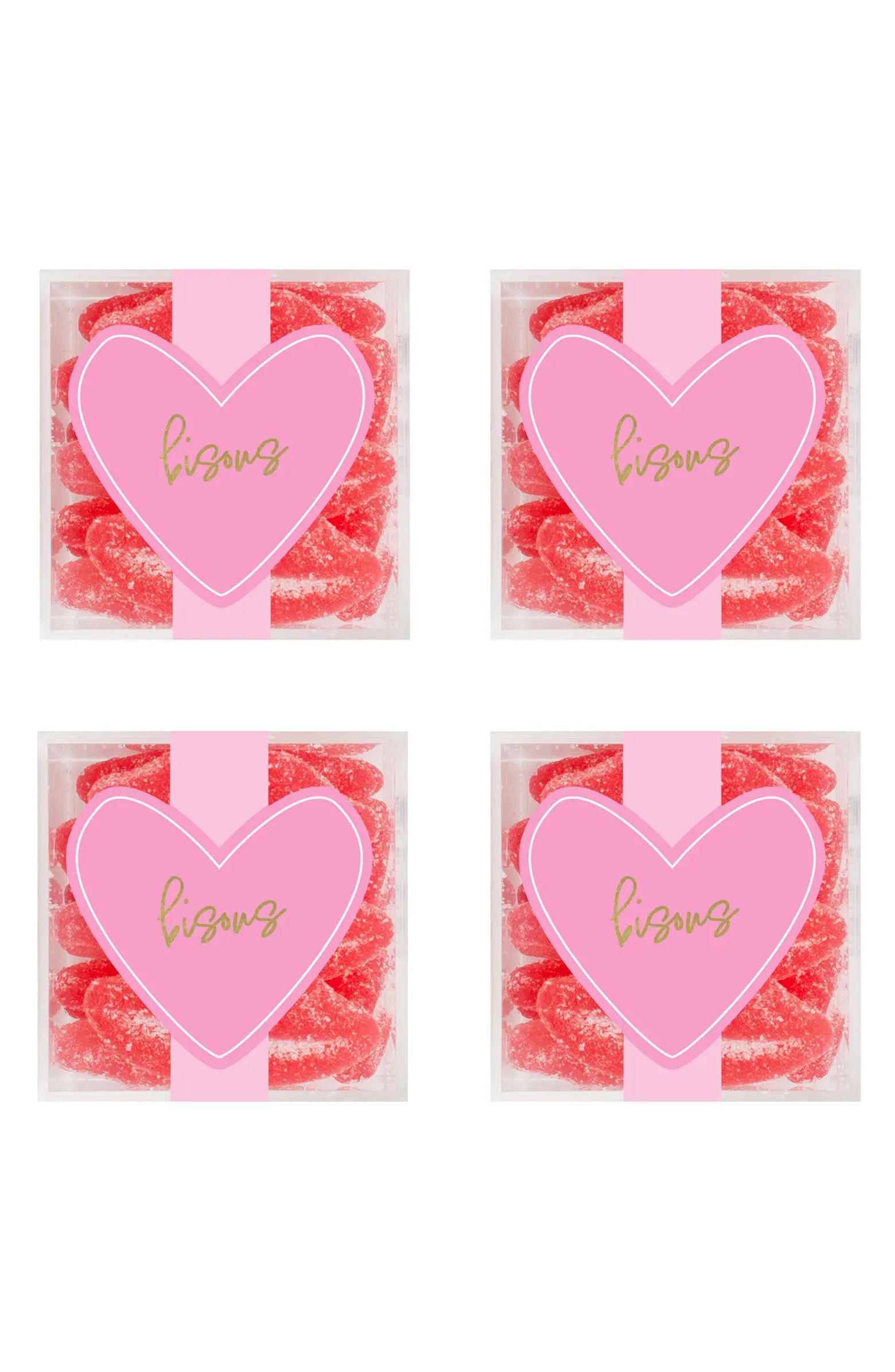 sugarfina Bisous Sugar Lips Set of 4 Small Candy Cubes | Nordstrom | Nordstrom