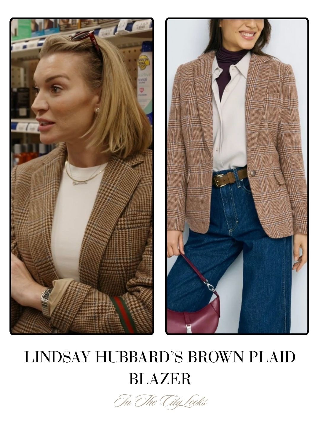 Lindsay Hubbard’s Brown Plaid Blazer
