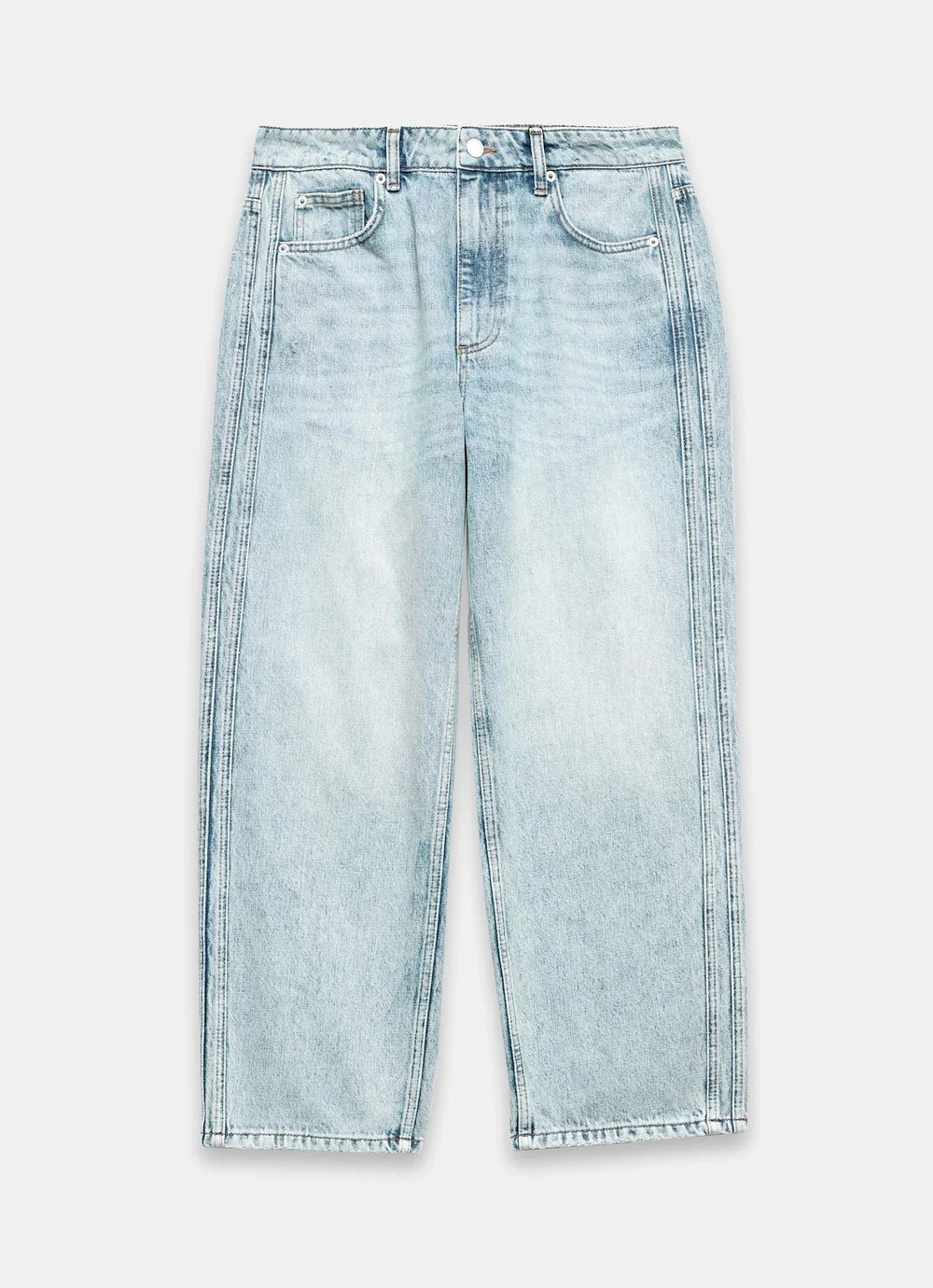 Light Indigo Relaxed Tapered Jeans | Mint Velvet