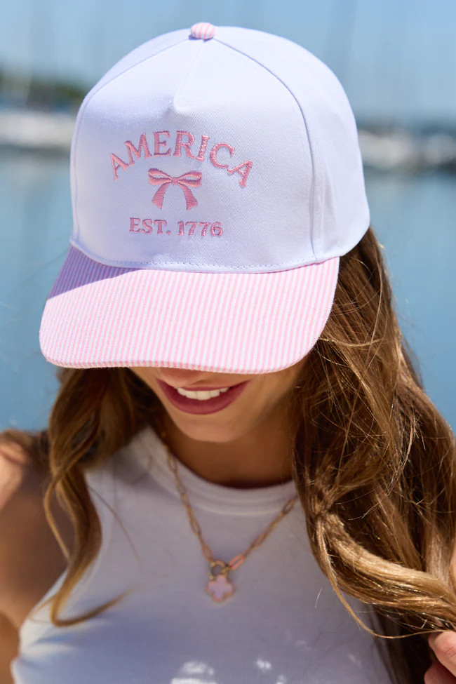 Pink Striped America Hat SALE | Pink Lily