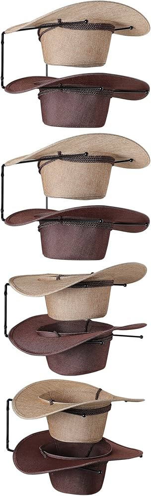 Taozun Cowboy Hat Rack for Hat Storage - 8 Pieces Wall Hat Holder Store and Display Cowboy Hat Co... | Amazon (US)