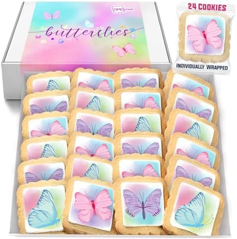Butterfly Cookies 24 Pack Party Favors Decorated Birthday | INDIVIDUALLY WRAPPED Sugar Cookies | ... | Amazon (US)