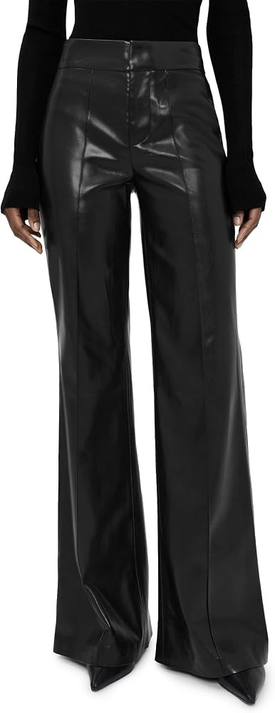 alice + olivia Women's Dylan Faux Leather High Waisted Wide Leg Pants | Amazon (US)