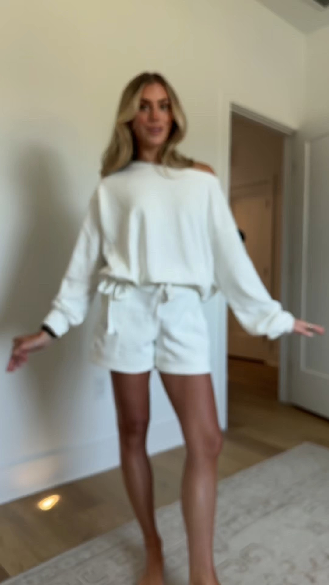 I got this set from TikTokShop! My size is xs. GLOWMODE SoftCalm Modal Own Your Flow Soft Silky-Smooth Breathable Waist Length Adjustable Drawstring Hem One-Shoulder Pullover Sweatshirt Daily Casual Wear

#LTKootd #LTKSeasonal #LTKSaleAlert