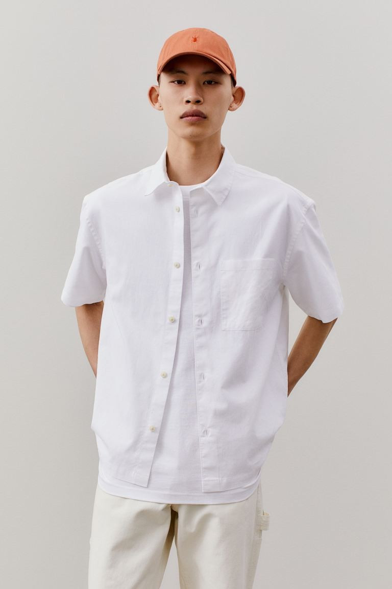 Relaxed Fit Short-sleeved Linen-blend Shirt | H&M (US + CA)