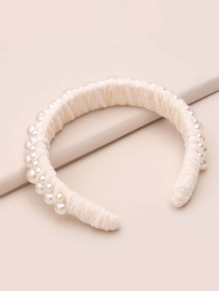 Faux Pearl Beaded Hair Hoop | SHEIN