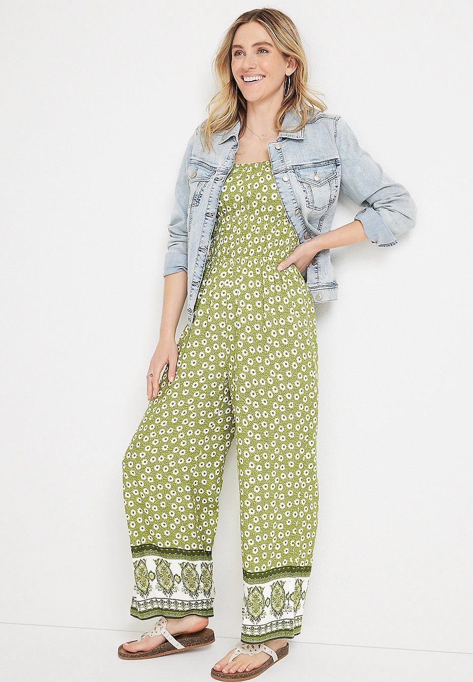 Floral Smocked Jumpsuit | Maurices