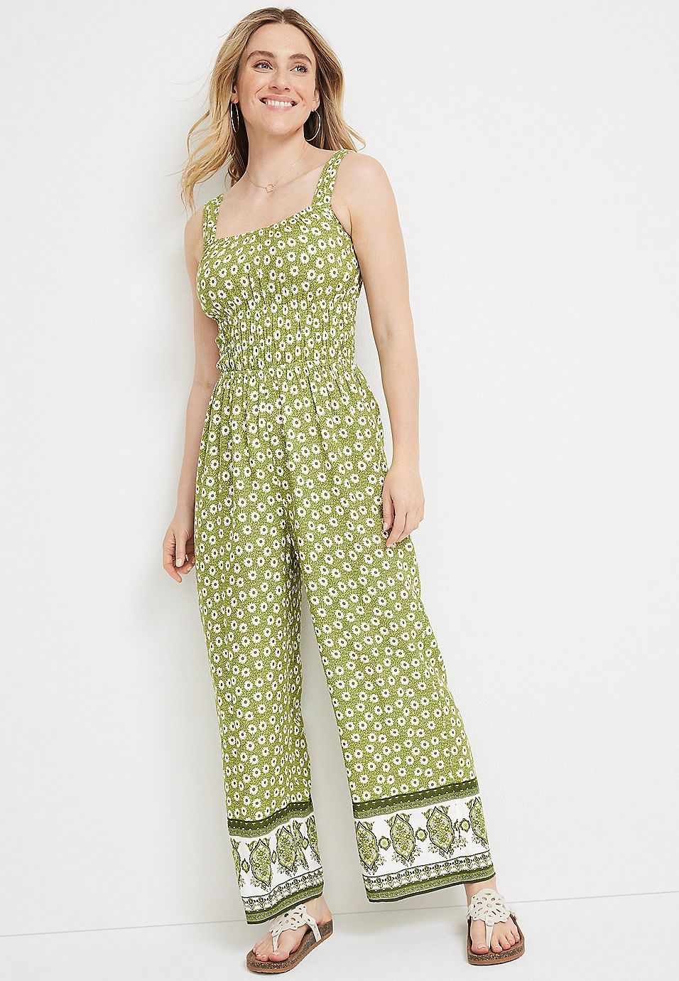 Floral Smocked Jumpsuit | Maurices
