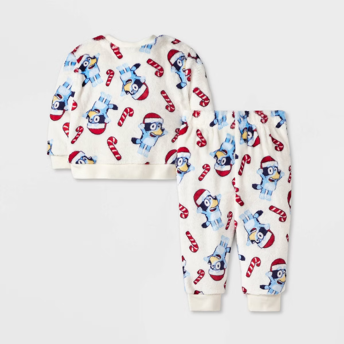 Baby Boys' Bluey Christmas Candy Cane 2pc Cozy Top and Bottom Set - Ivory 18M | Target