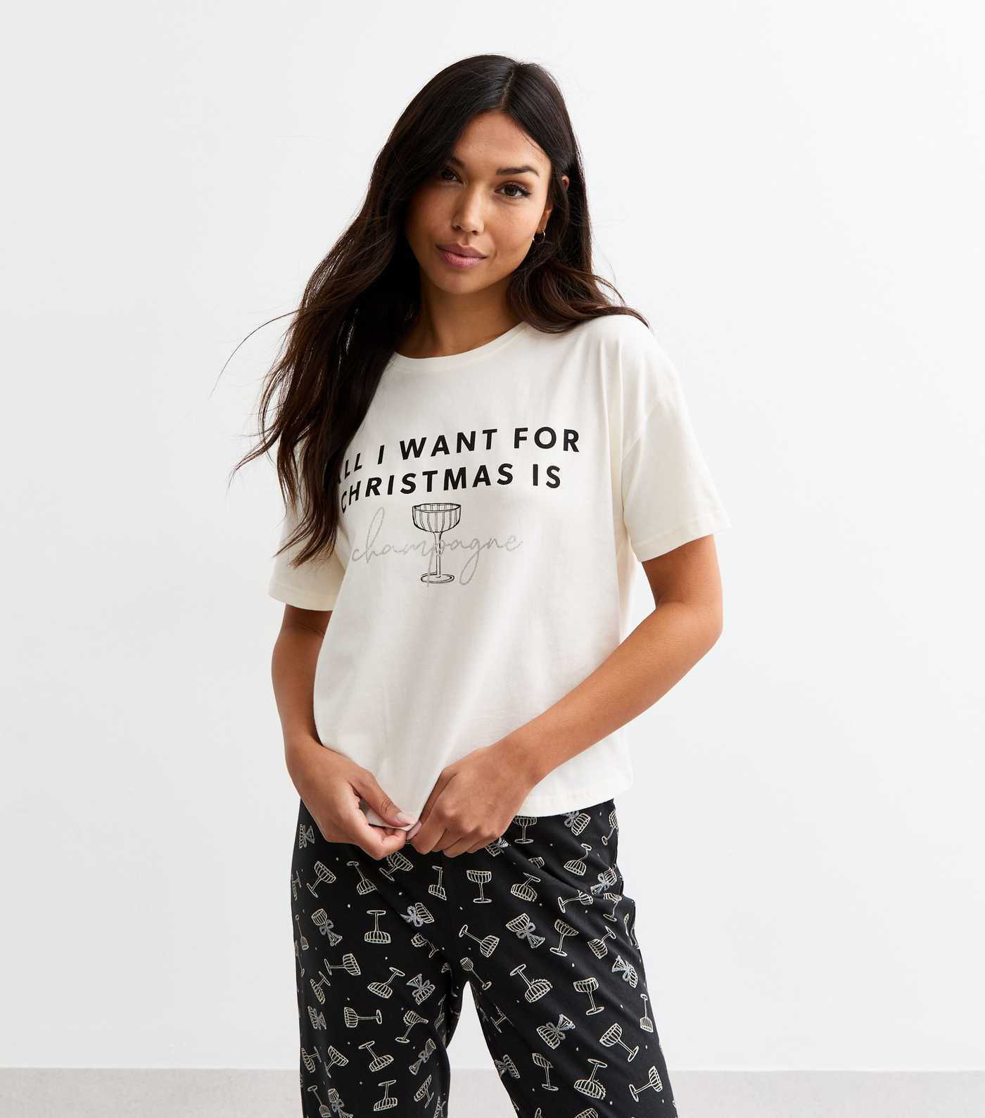 White Christmas Champagne Print Pyjama Set
						
						Add to Saved Items
						Remove from Save... | New Look (UK)