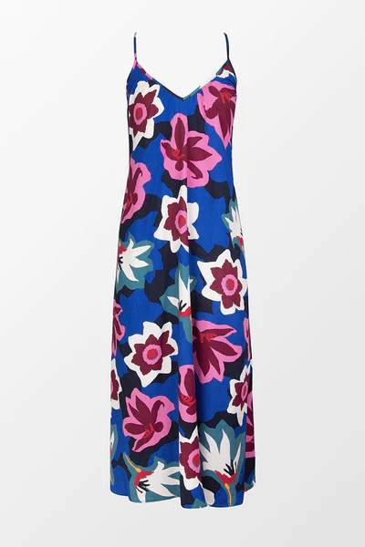 Crystal Beach V-neck Floral Backless Slip Dress | Cupshe