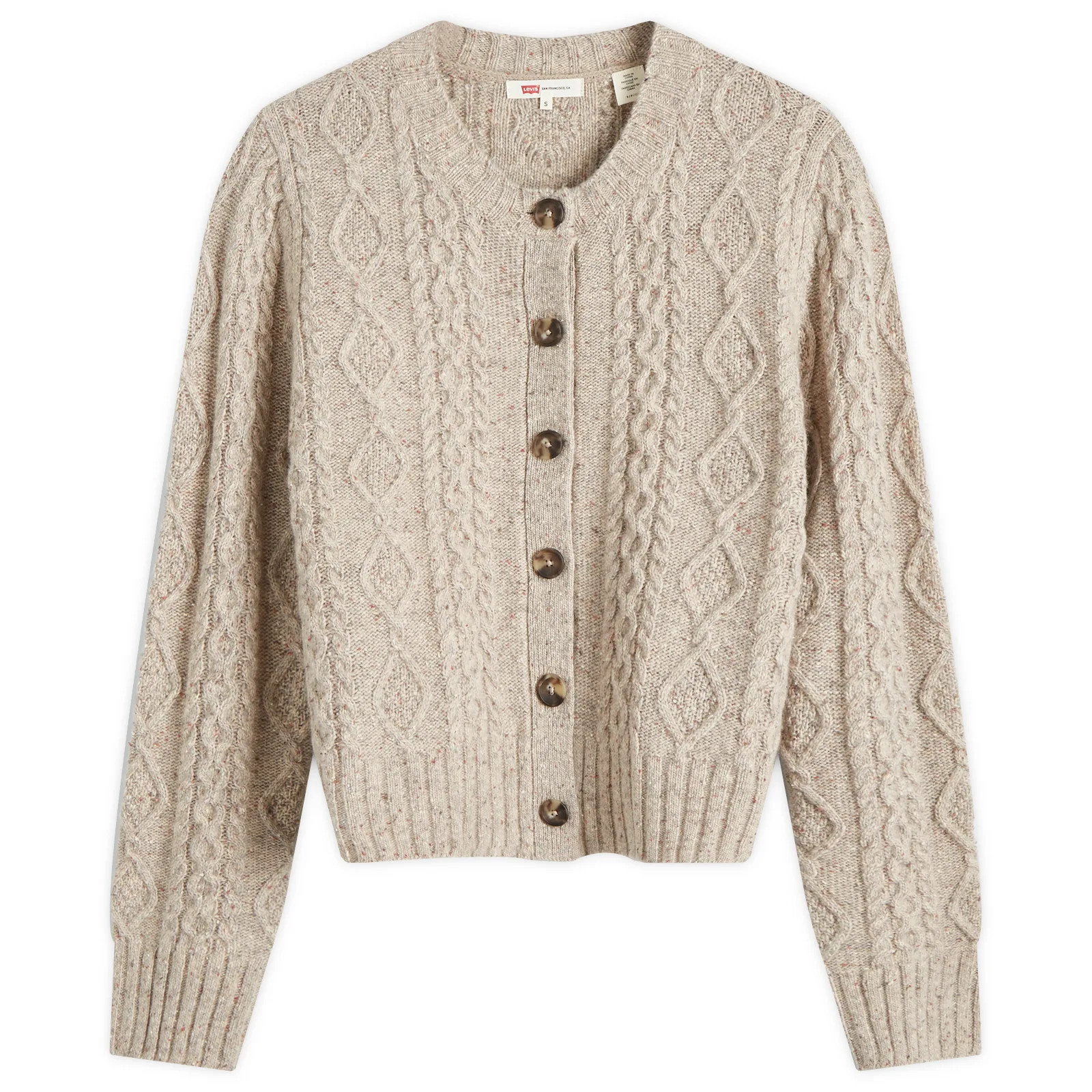 Levi's Women's Cable Knit Cardigan in White, Size X-Small | END. Clothing
