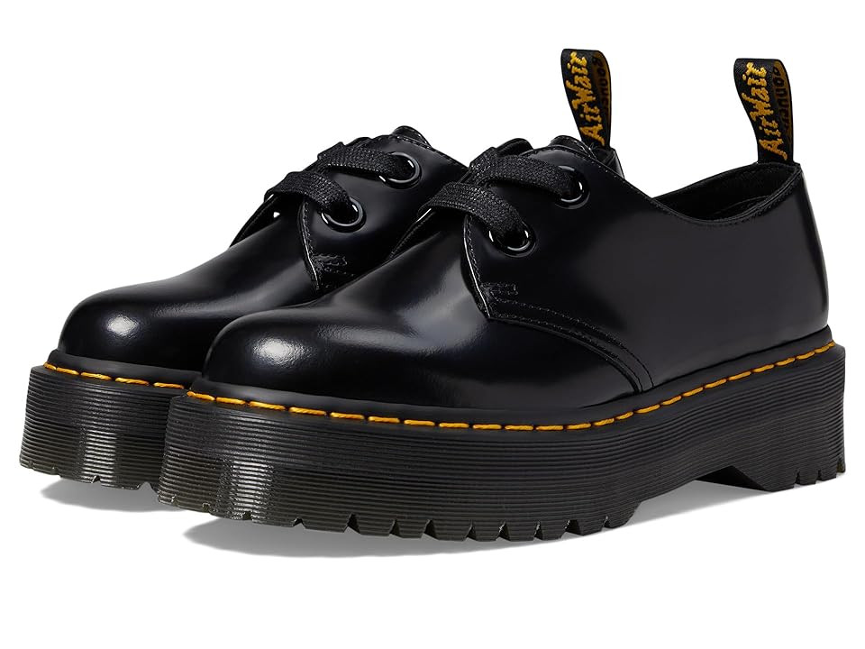 Dr. Martens Holly Quad Retro Women's Shoes Black Buttero : UK 6 (US Women's 8) M, Leather | Zappos