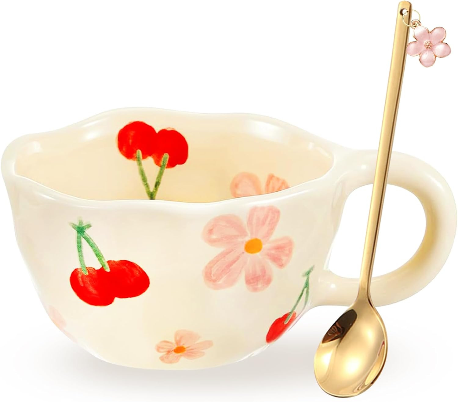 Yalucky Cute Mug Ceramic Coffee Mug Gifts for Women Aesthetic Flower Autumn Mug Kawaii Birthday C... | Amazon (UK)
