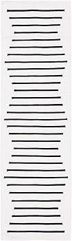 SAFAVIEH Montauk Collection Runner Rug - 2'3" x 8', Ivory & Black, Handmade Flat Weave Boho Farmh... | Amazon (US)
