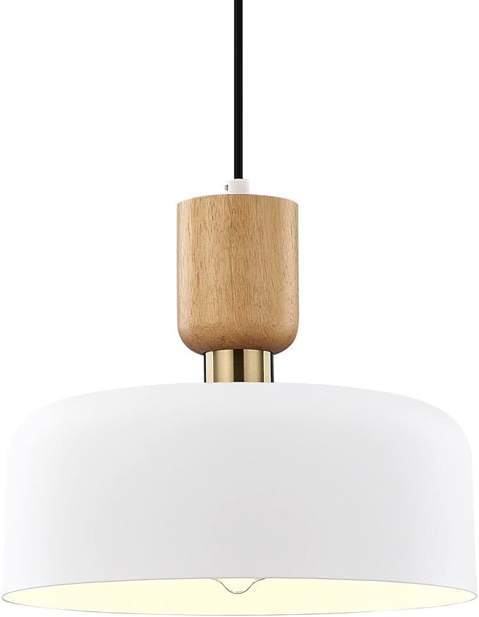 TeHenoo Modern Pendant Lighting,Large Pendant Lamp,Wood and Brass Accent,Adjustable Metal Hanging... | Amazon (US)