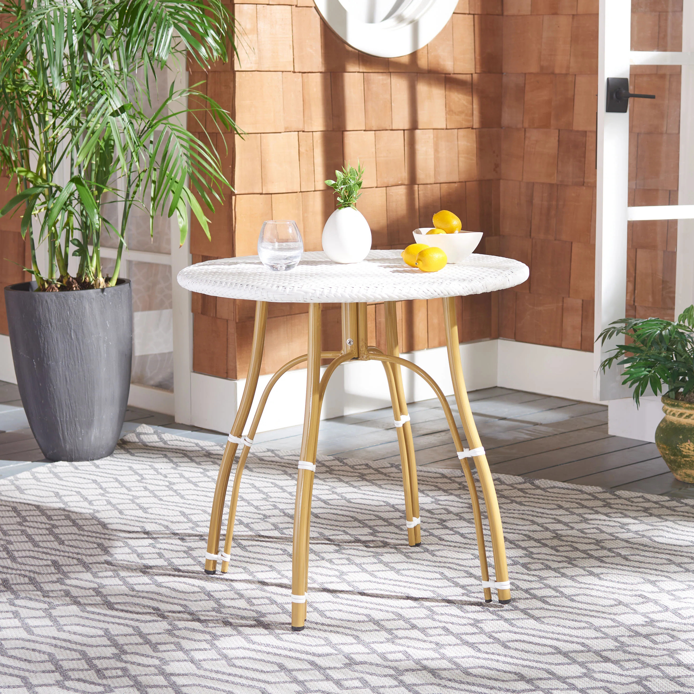Laraine Round Metal Outdoor Bistro Table , 31.5'' in. W 31.5'' in. D | Wayfair North America