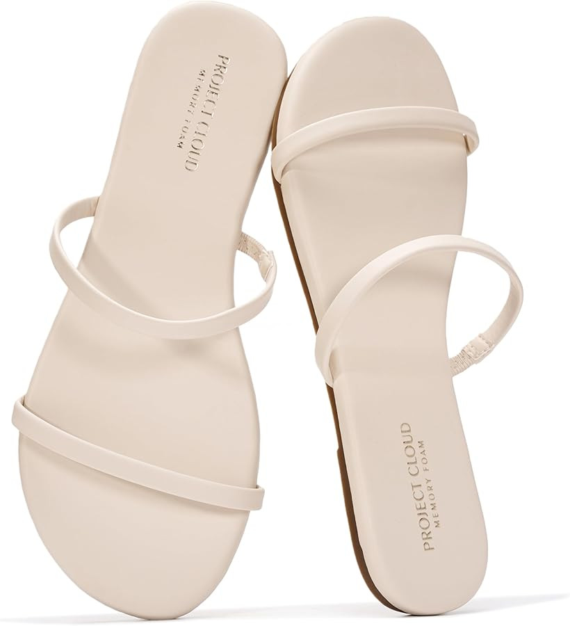 Project Cloud Summer Sandals for Women 2026 - Memory Foam Insole and Eco-Crafted Leather Beach Fl... | Amazon (US)