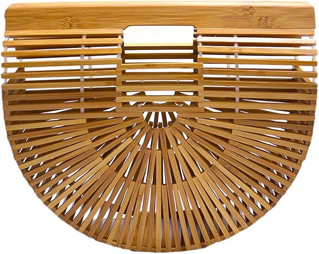 Miuco Womens Bamboo Handbag Handmade Large Tote Bag | Amazon (US)