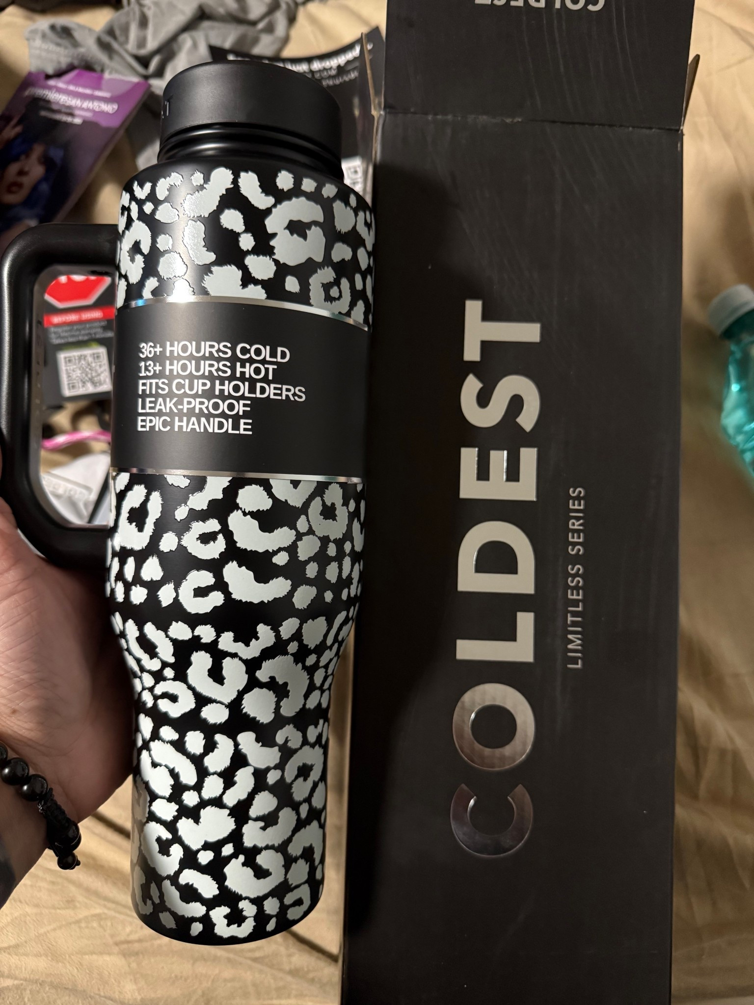Keeps your drinks cold for 36+ hours. One of friends drinks Dr Pepper all the time and her ice was still cold for 3 days!  I knew I had to try this. #tumbler #cups this is a limited edition one that glows in the dark! “Glowie Leopard” #coldest 

#LTKFamily #LTKActive #LTKTravel