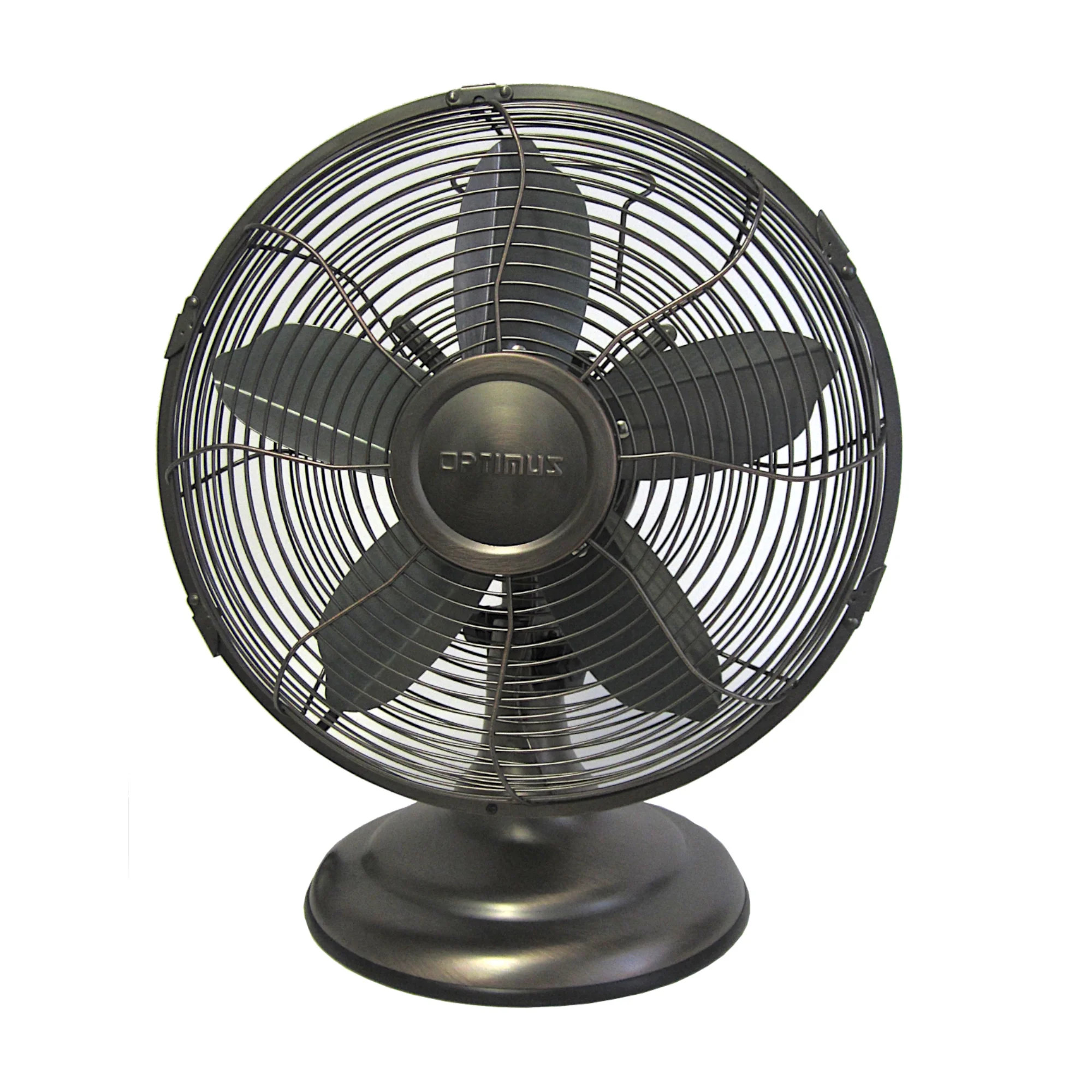 Optimus F-6212 Powerful 3 Speed 12" Portable Retro Oscillating Table Fan, Bronze | Walmart (US)