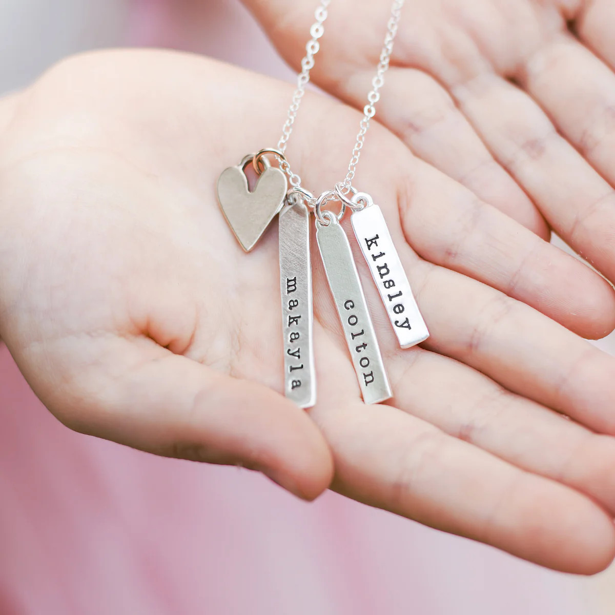 vertical bar necklace {with heart} | Chic Mama Jewelry