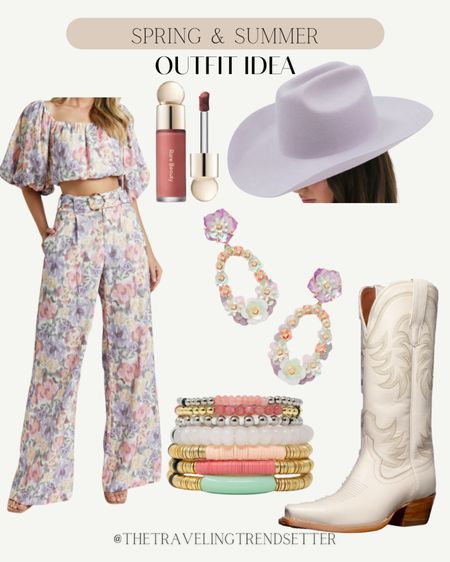 Spring and summer outfit idea - cowgirl
Outfit 
Spring earrings, bangles, beaded, bangles, rare, beauty, cosmetics, lavender, cowboy hat, cowgirl hat to be set, bridal shower, spring vacation, resort wear, Tecova  cream, cowgirl boots, cowboy boots Trinity outfit idea, country western, radio, country concert, music festival 

#LTKStyleTip #LTKWorkwear #LTKSeasonal