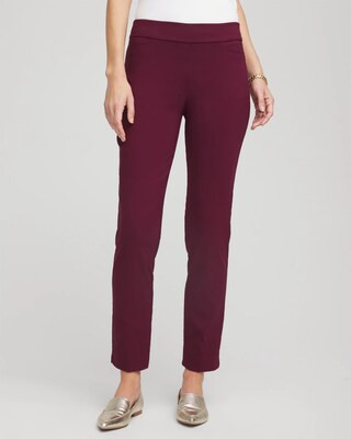 Women's Petite Brigitte Slim Pull-On Ankle Pants in Deep Chianti | Chico's | Chico's