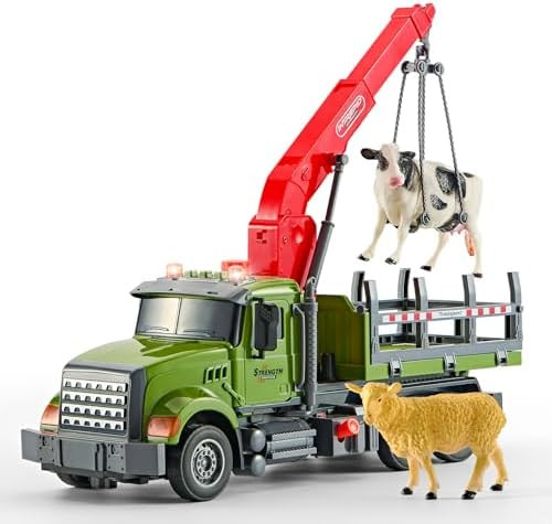 Large Farm Animal Transportation Truck Toys for 3 4 5 6 7 Year Old Boys Girls Kids Toddlers Child... | Amazon (US)