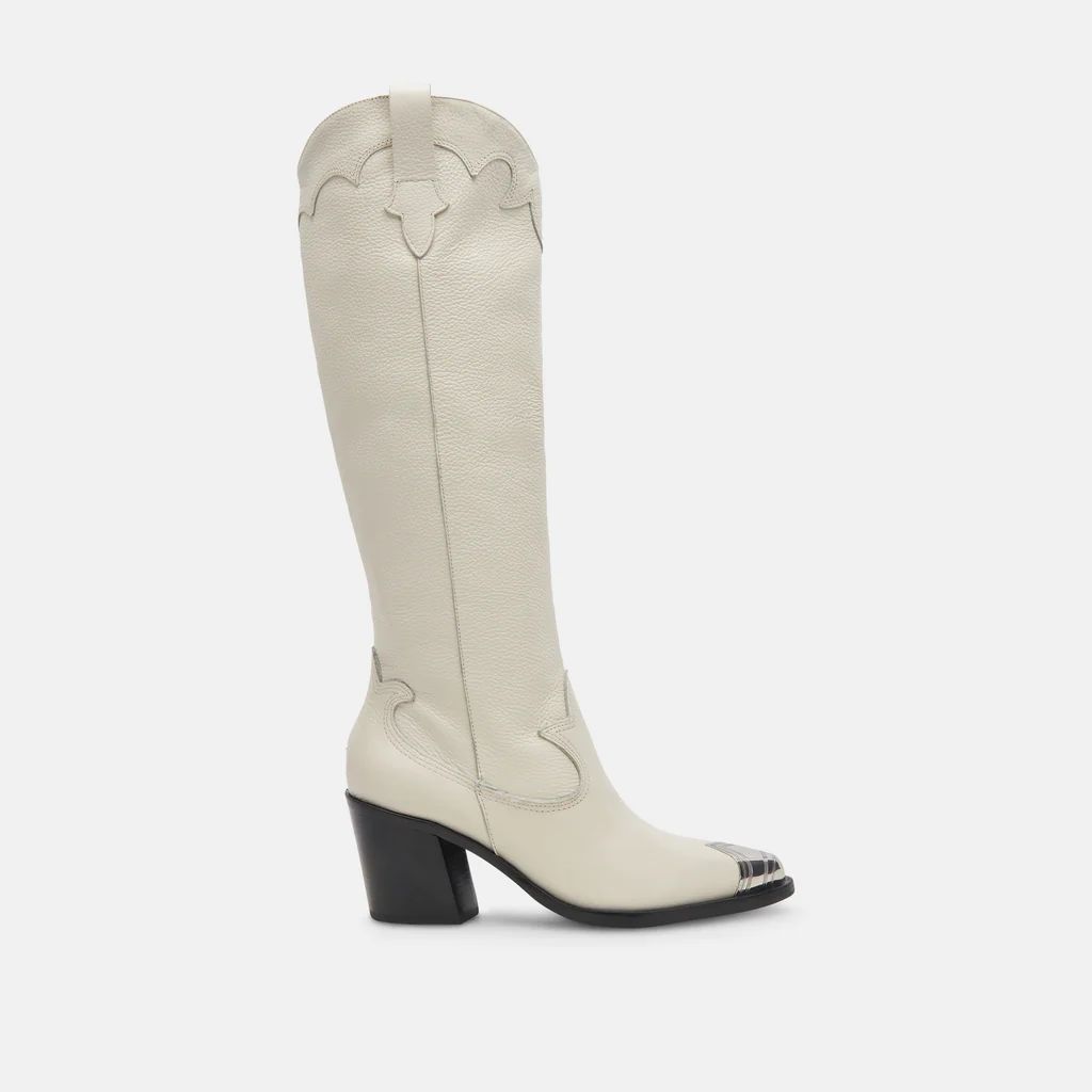 KAMRYN BOOTS OFF WHITE LEATHER | DolceVita.com