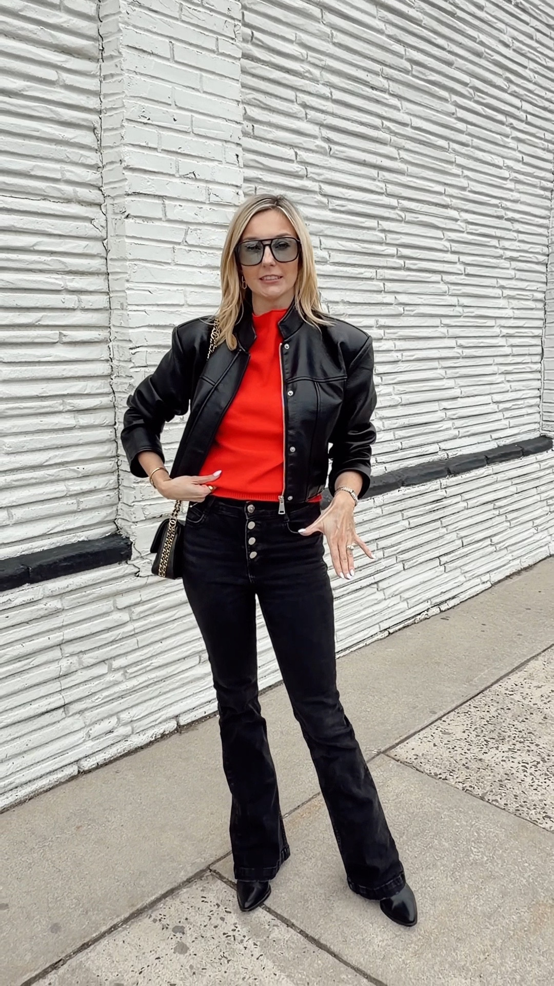 Making the most of this weather because simple outfits really are the answer. This is exactly what I want to wear on repeat right now. Easy chic spring outfit! 

Found very similar pair to my Zara jeans! 

Spring ootd • spring outfit • Zara sweater • outfit inspo • Zara jeans • cowboy boots • red sweater • blue sunglasses • quay sunglasses 

#LTKootd #LTKSaleAlert #LTKWorkwear