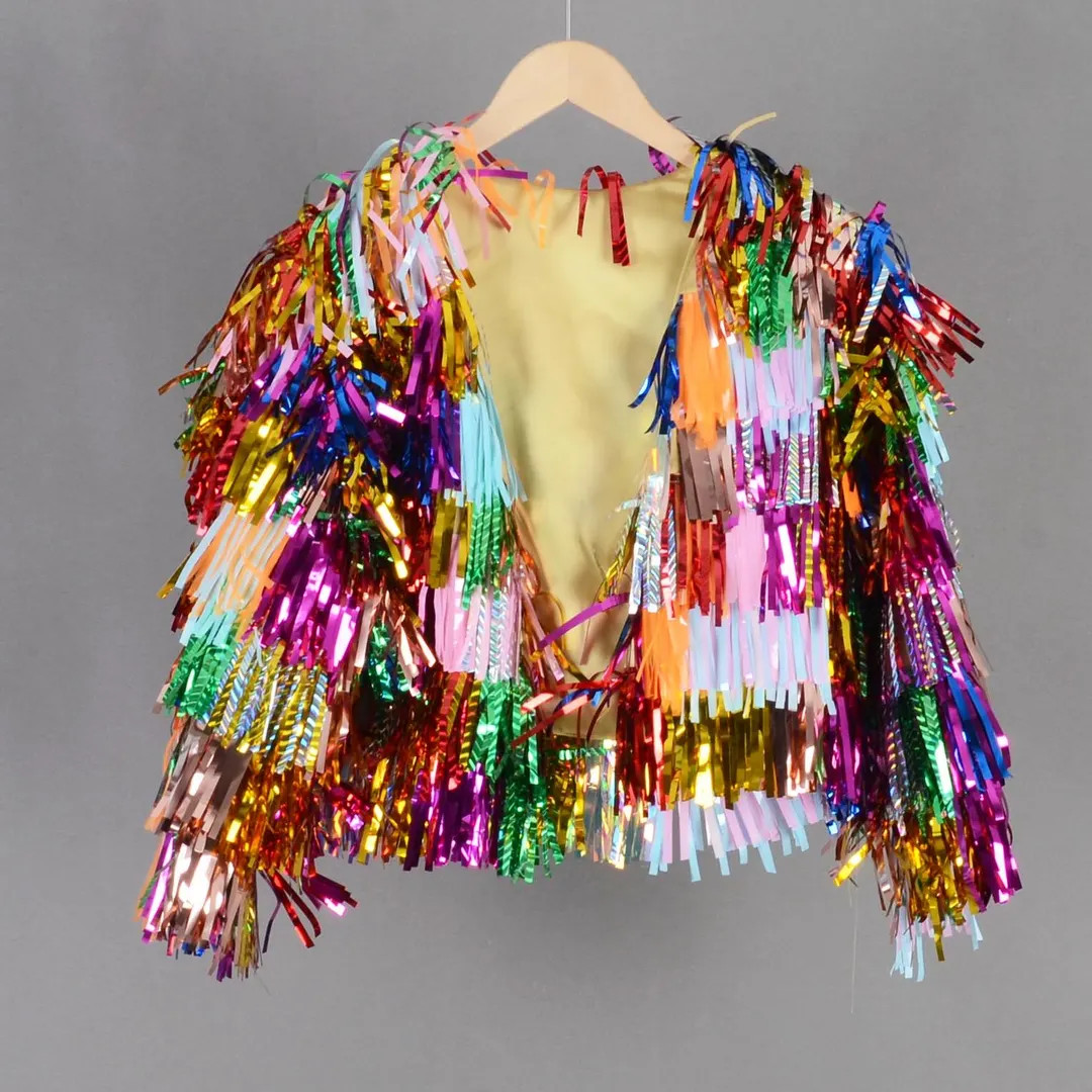 Customizable Tinsel Fringe Jacket: Rainbow Wedding, Birthday, Rave - Etsy | Etsy (US)