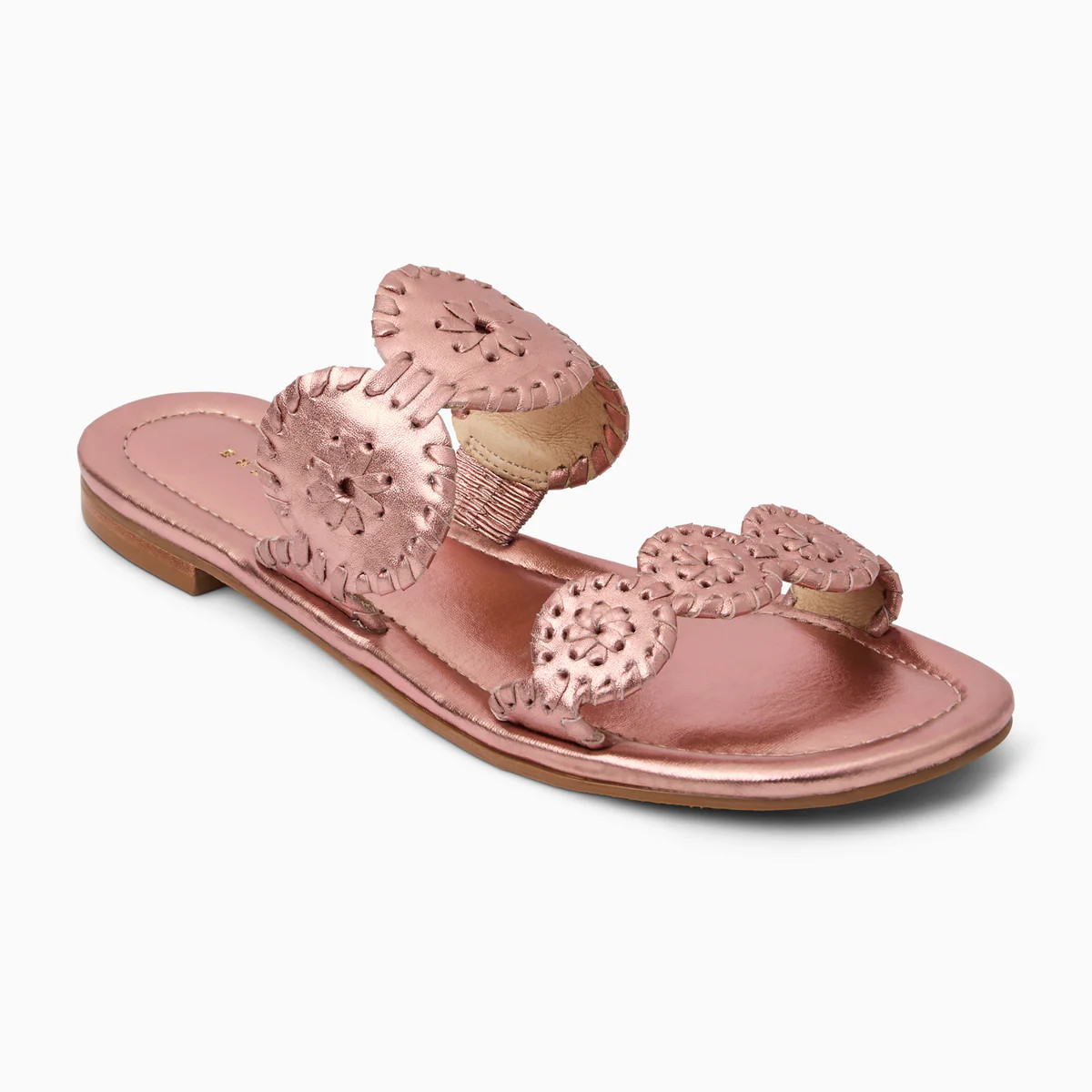 Jack Rogers Lauren II Sandal – Rose Quartz Metallic Slide | Jack Rogers