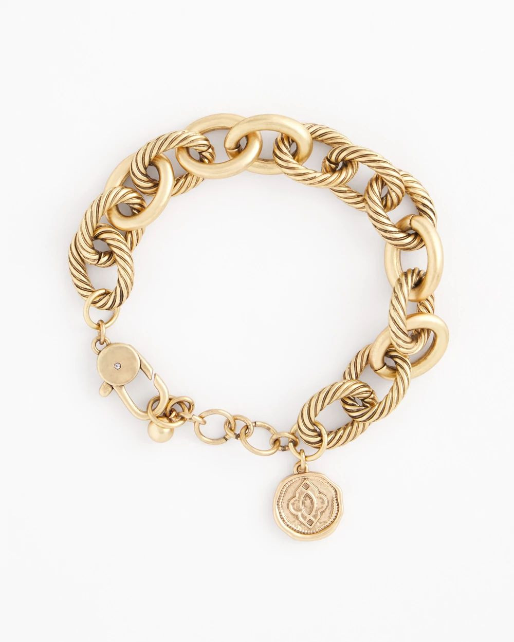 Gold-tone Textured Chain Bracelet | Chico's
