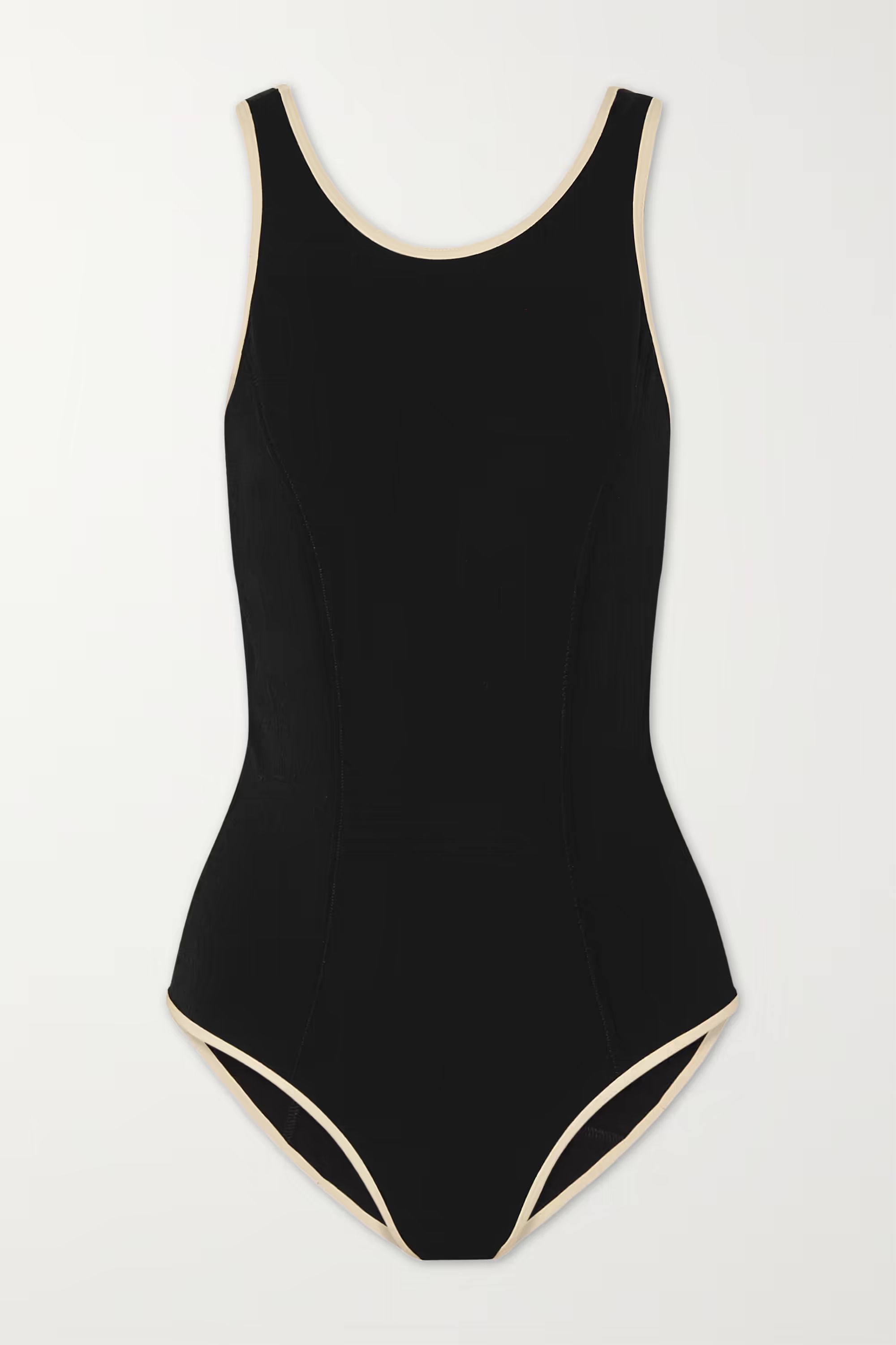 Button-embellished stretch-crepe swimsuit | NET-A-PORTER APAC