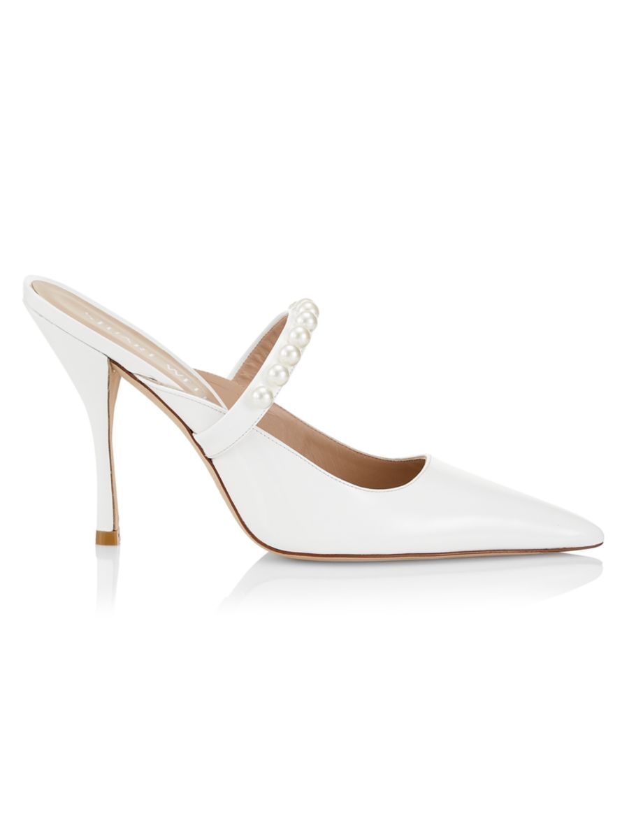 Goldie 100MM Imitation Pearl-Embellished Mules | Saks Fifth Avenue