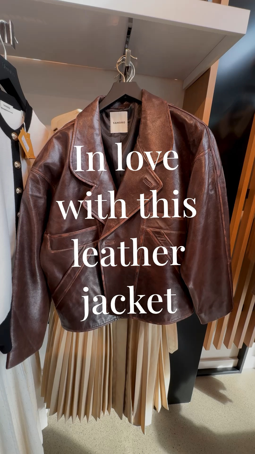 This oversized leather jacket by Sandro has my heart. 
Clem distressed lambskin leather jacket is ultra soft, comfortable, stylishly oversized and has that off duty model look that we’re all loving. It most certainly isn’t cheap but so much more affordable than the luxury designer brands without sacrificing on the quality. 
I love that it’s distressed because lambskin is so easy to scratch (hence all of that softness) and it also gives that worn in feeling that I personally adore. It’s light considering how much leather was used for it, the pockets are super practical and I also don’t think the photos online just don’t give it any justice. 
Shall we get it? #LTKVideo 

#LTKStyleTip #LTKSeasonal