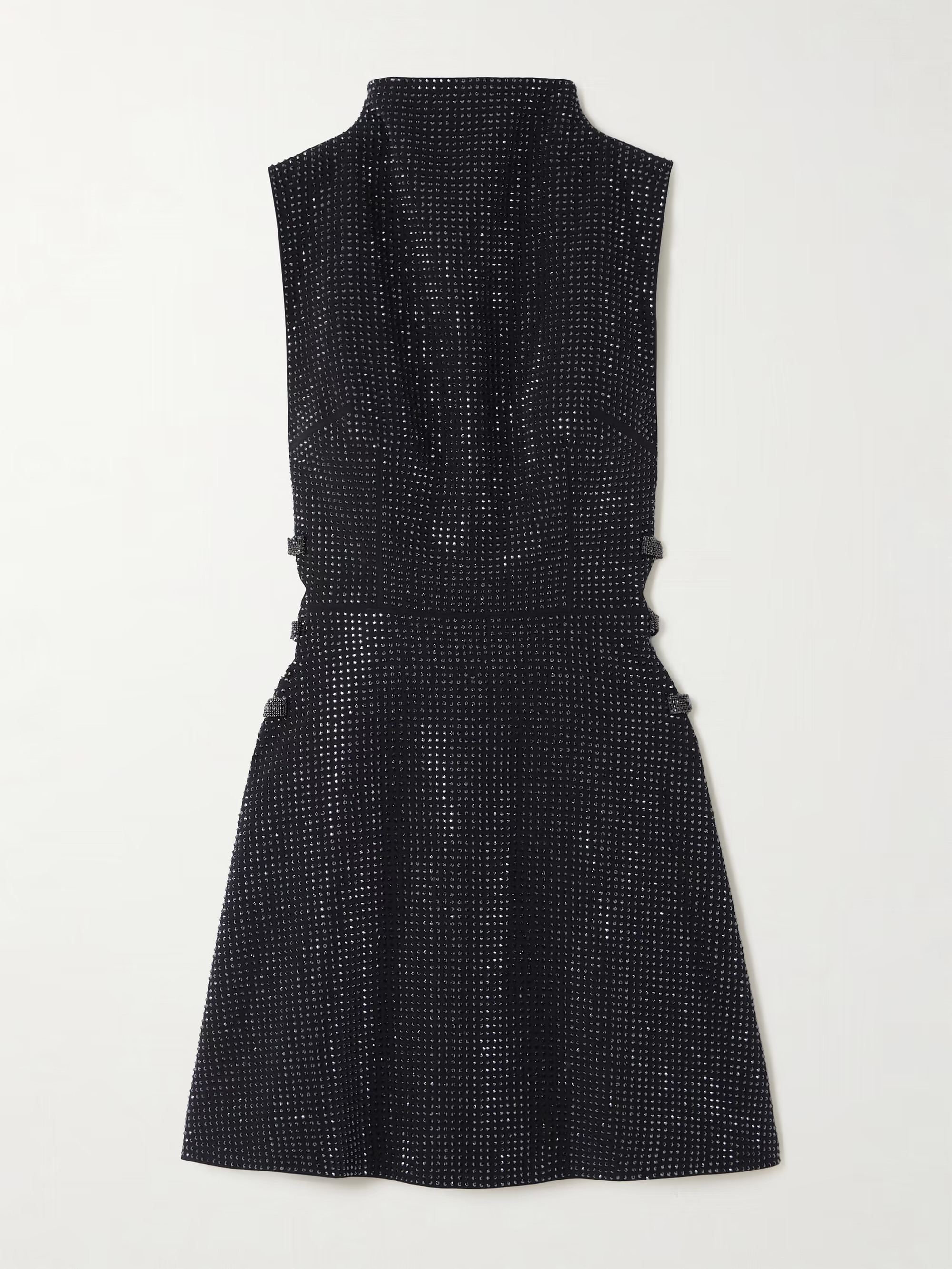 Bow and crystal-embellished crepe turtleneck mini dress | NET-A-PORTER (UK & EU)