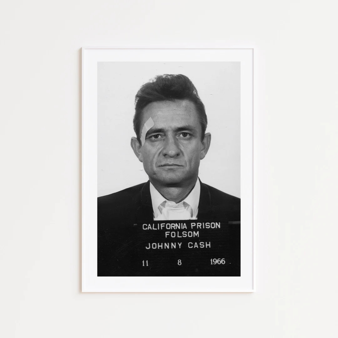Johnny Cash Mugshot, Black and White Photography Prints, Johnny Cash Poster, Music Wall Art, Phot... | Etsy (US)