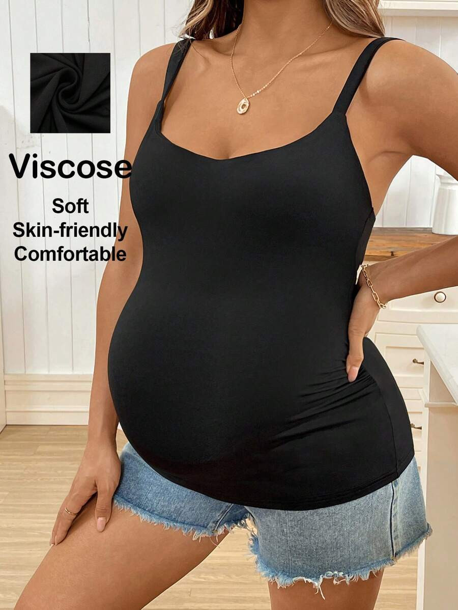 SHEIN Pregnant Women Summer Solid Color Fitted Camisole Summer | SHEIN
