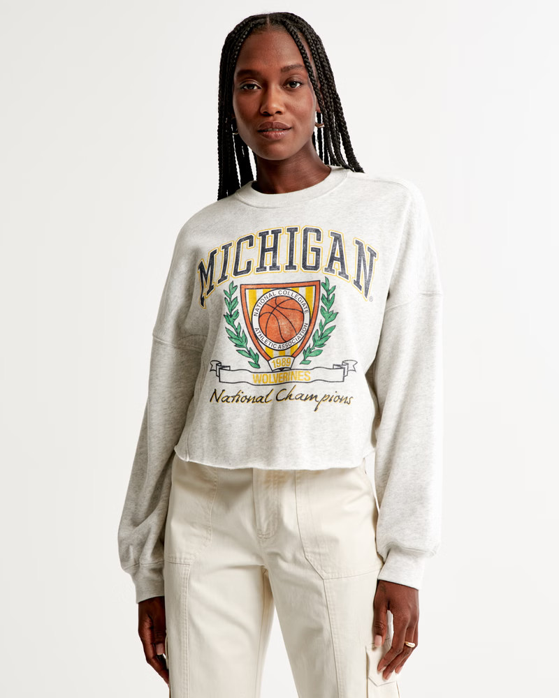 Women's Michigan College Cutoff Crew | Women's Tops | Abercrombie.com | Abercrombie & Fitch (US)