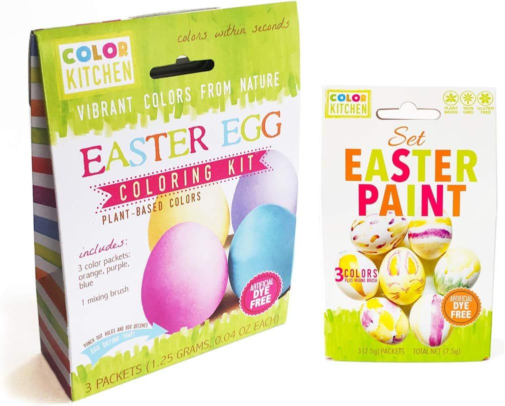 ColorKitchen Easter Egg Coloring Kit and Paint Set Combo – Natural Plant-Based | Colorful Egg D... | Amazon (US)